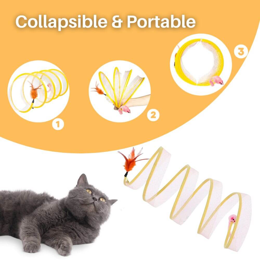 UNPREE™ Self-play Cat Hunting Spiral Tunnel Toy